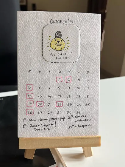A bright idea for October! This little lightbulb is here to tell you, "You light up the room!".