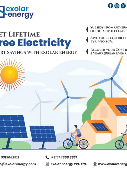 Start saving with Exolar Energy and work towards lifetime free electricity. Recover your cost in 5 years and save up to 80% on bills.