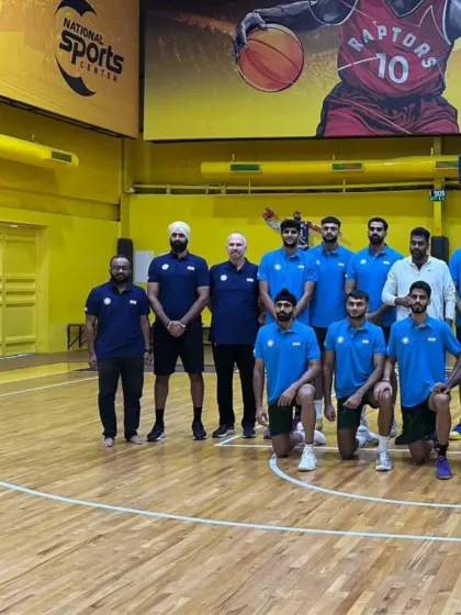 A proud moment for the academy as our Lead Basketball Coach poses with the Indian Men's Basketball Team before the FIBA Asia Cup.