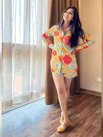 Stay cool, look hot. The perfect shorts co-ord set for all your summer plans, made from comfortable printed fabric.