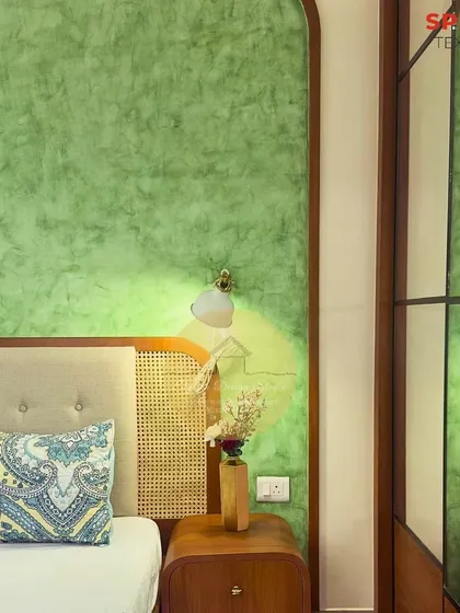 A collection of our bedroom designs, showcasing various styles from modern minimal to ethnic traditional. Each space is crafted to be a unique sanctuary, featuring custom furniture, layered lighting, and thoughtful details.