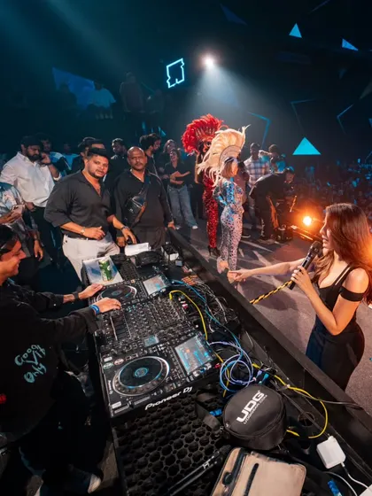 On stage with Nora Fatehi at the launch of Quake. A star-studded night to remember.