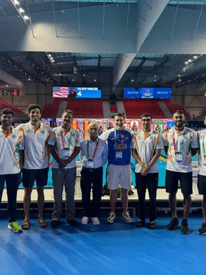 Our team at the World Aquatics Swimming Championship 2025 in Singapore, led by Dronacharya Awardee Mr. Pradeep Kumar.
