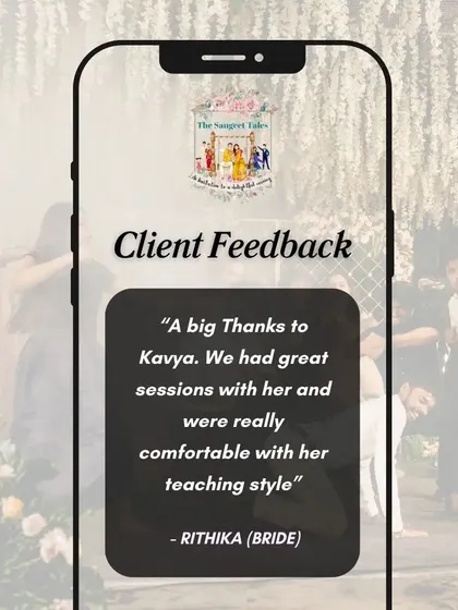 "A big thanks to Kavya. We had great sessions with her and were really comfortable with her teaching style." Comfort is key to a great performance.