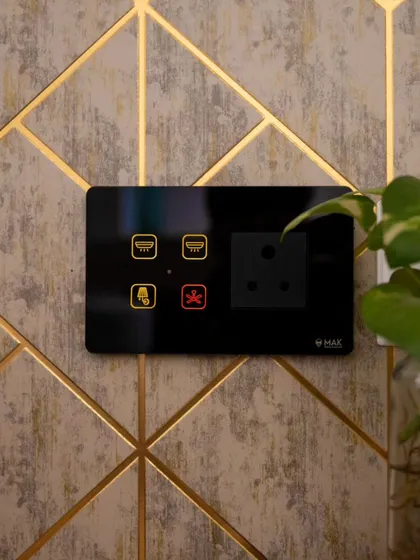 This panel includes a socket and custom icons for different types of lights, demonstrating the functional flexibility we can build into each unit.