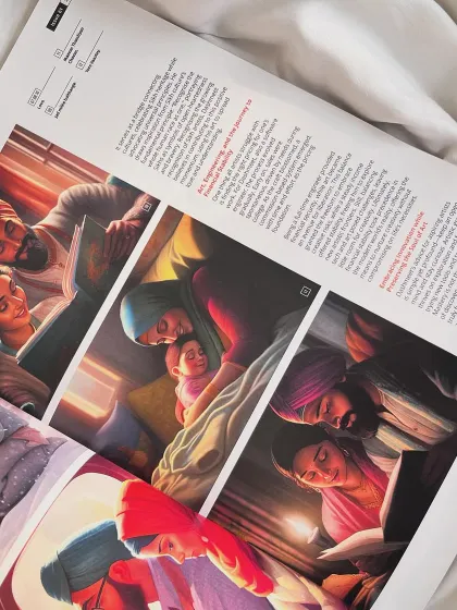This photo shows a collection of my family and couple portraits as seen in the magazine feature. It highlights my focus on themes of love, family, and togetherness.