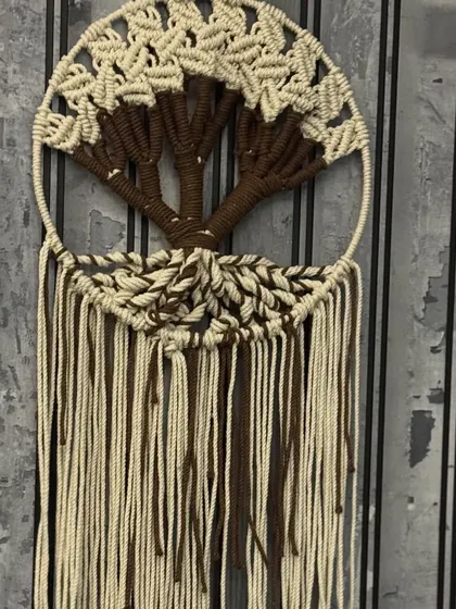My Tree of Life wall hanging is a symbol of growth, strength, and connection. This two-toned design in brown and beige is a customer favorite.