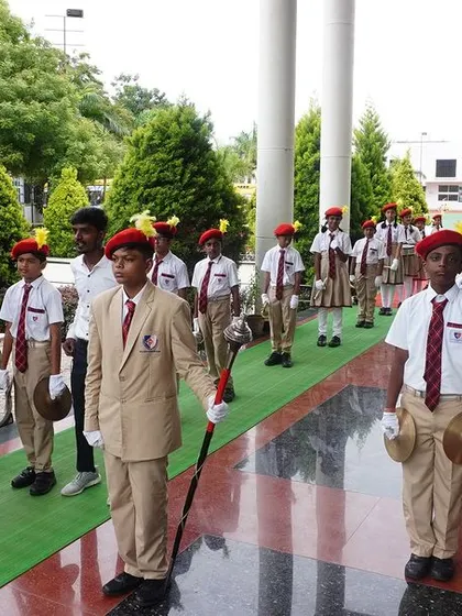 The school band marches in perfect formation, demonstrating the discipline and teamwork we encourage in all co-curricular activities.