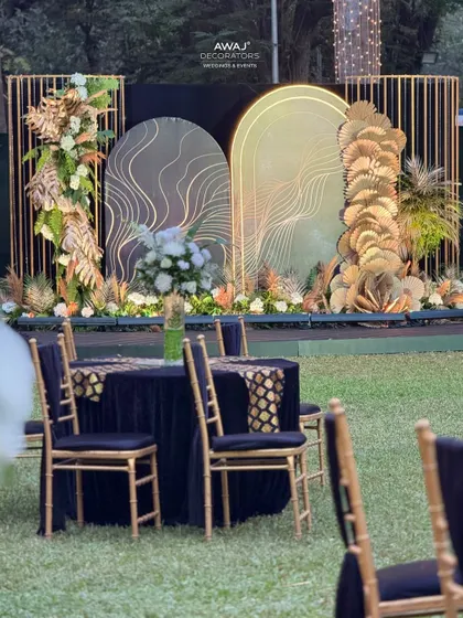 A view of the selfie point from a guest table, showing how it integrates into the overall decor of the event.