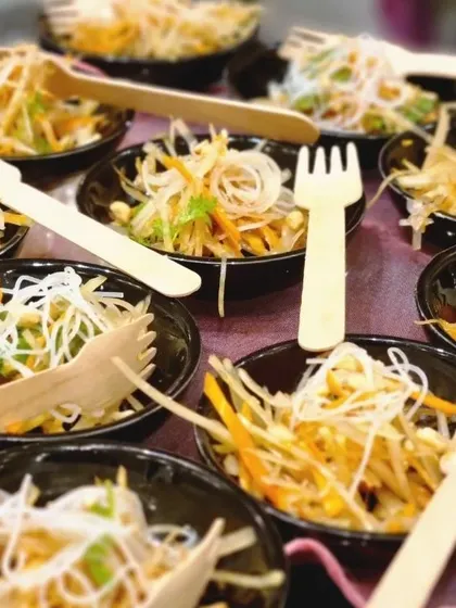 A third shot of our popular glass noodle salad, ready for guests. The consistent quality and presentation of our dishes is something we take great pride in.
