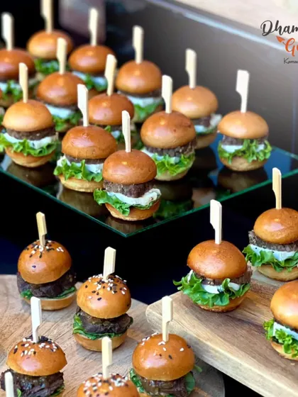 A glimpse of my diverse culinary offerings. From gourmet mini burgers to classic Indian dishes, I am your one stop solution for all catering needs.