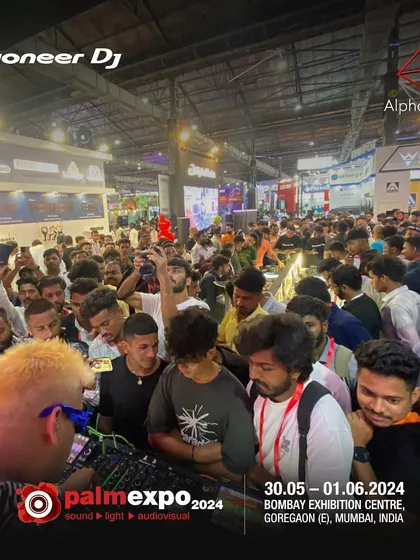 The view from the DJ booth at Palm Expo 2024. The crowd was massive and incredibly engaged as we demonstrated the latest Pioneer DJ gear.