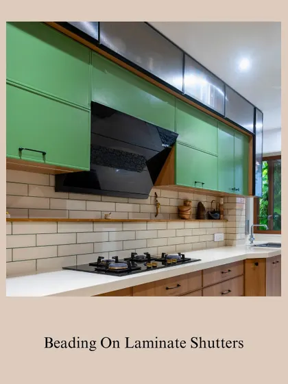 Beading on laminate shutters is a wonderful way to add a refined, handcrafted look while keeping the material practical and easy to maintain. It’s a small detail that elevates the entire cabinet design.