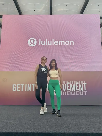 Posing on the empty stage before the event. The calm before the storm of energy.