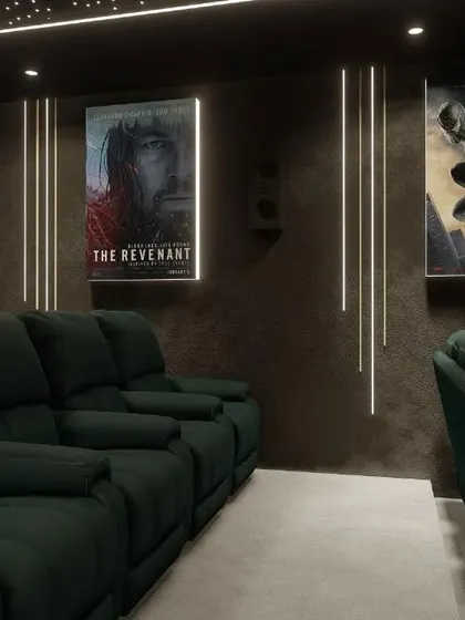 Another shot of the backlit posters, which create a professional and polished look, just like in a real cinema lobby.