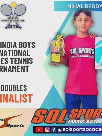 Another strong showing at the national level. We celebrate Nihal Reddy for securing the finalist trophy in Boys Doubles U12 at the AITA National Series Tennis Tournament.