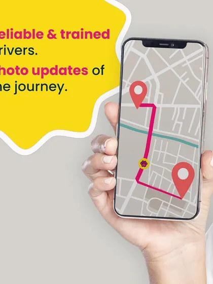With our pet taxi service, you're always in the loop. This graphic illustrates how we provide photo updates of the journey and use reliable drivers who are trained to handle pets with care, so you never have to worry.