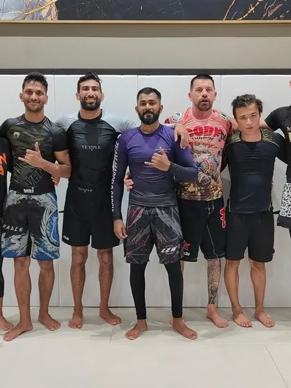 A group photo after a great training session at Temple BJJ in Thailand. Traveling and training with other teams is an essential part of my growth as a martial artist and coach.