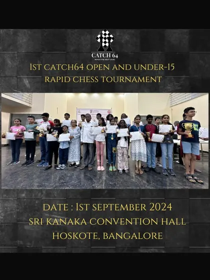 The rewarding moment of victory. Here are the proud winners of our 1st Catch64 Open and Under-15 Rapid Chess Tournament, holding their certificates and trophies. We believe in celebrating every achievement, big or small.