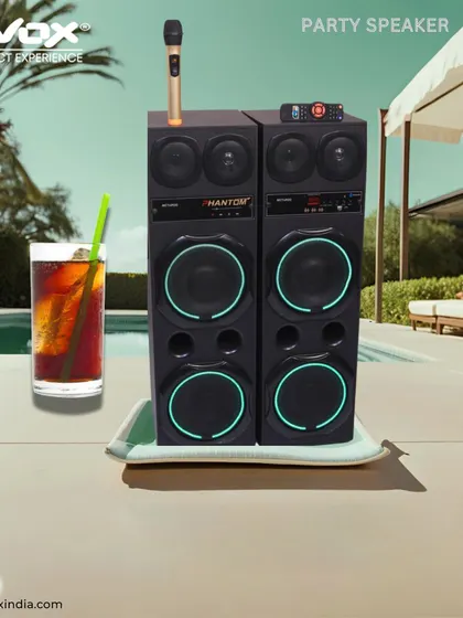 The Phantom Party Speaker is your ultimate party partner. It comes with a wireless microphone for karaoke and powerful sound that's perfect for any indoor or outdoor celebration.