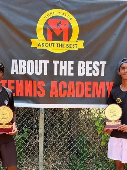 Our players Akshath and Hanush after winning the Doubles title at the CS7 U-18 tournament.