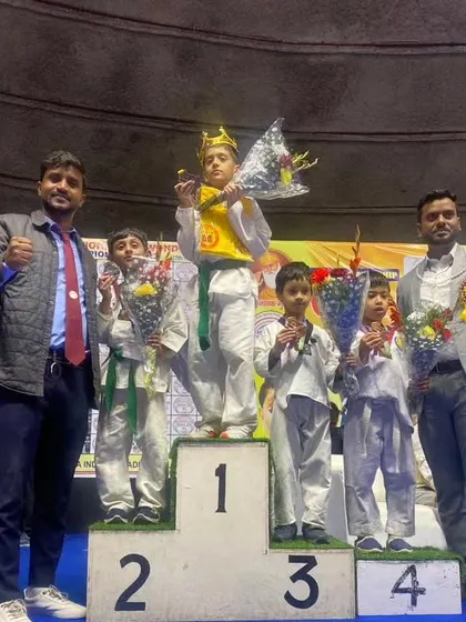 A king on the podium. Celebrating a big win at the open national championship.
