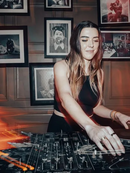 Another one of the talented DJs who has graced my house, fully in her element.