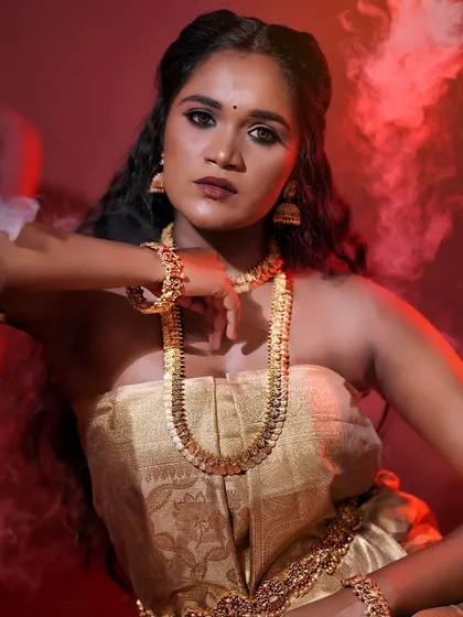A powerful and confident portrait. This look is a celebration of dusky skin, designed to inspire and show the true potential of makeup artistry.