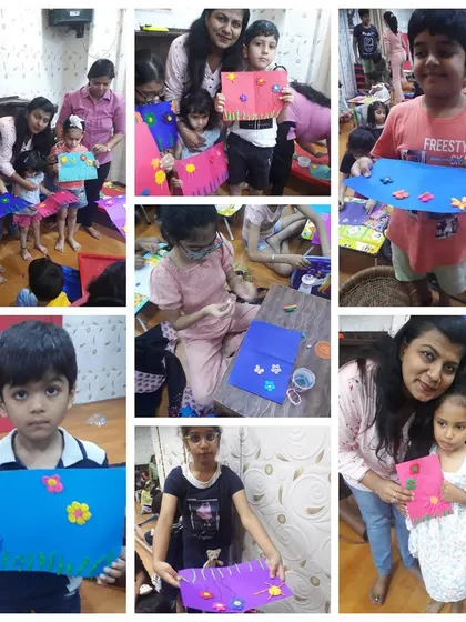 This collage shows a day of taekwondo, dance, and paper crafts. We believe in a balanced approach to learning, mixing physical activity with artistic expression.
