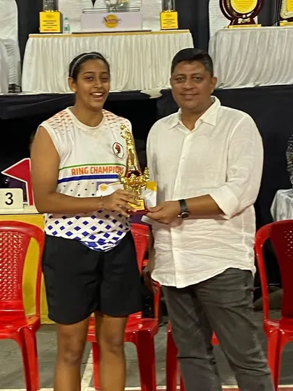Here is Richa Ravi from our women's team receiving the Most Valuable Player award at the Nagpada Basketball Tournament. Her performance was outstanding throughout the finals.
