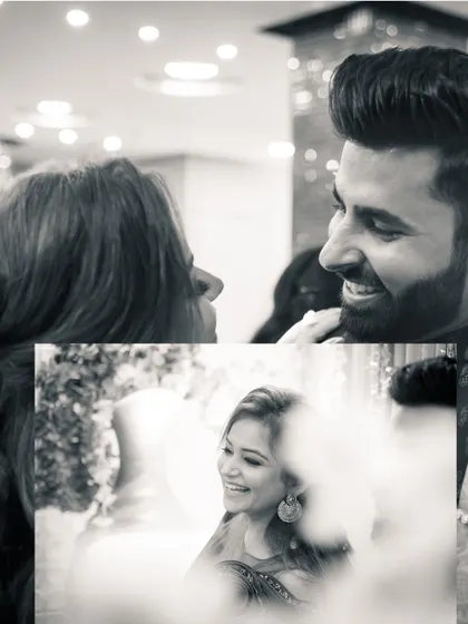 Sometimes, the most powerful emotions are captured without color. This black and white shot focuses on the intimate, unspoken connection between the couple, their smiles telling a story of shared joy and anticipation.
