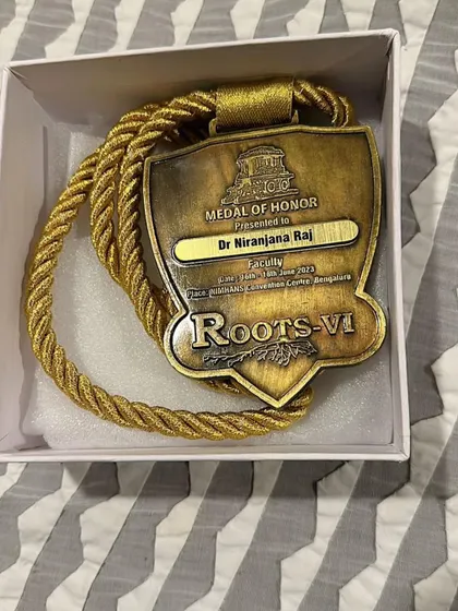 A Medal of Honor presented to me for my role as faculty at the Roots-VI conference, where I conducted a live hair transplantation workshop.