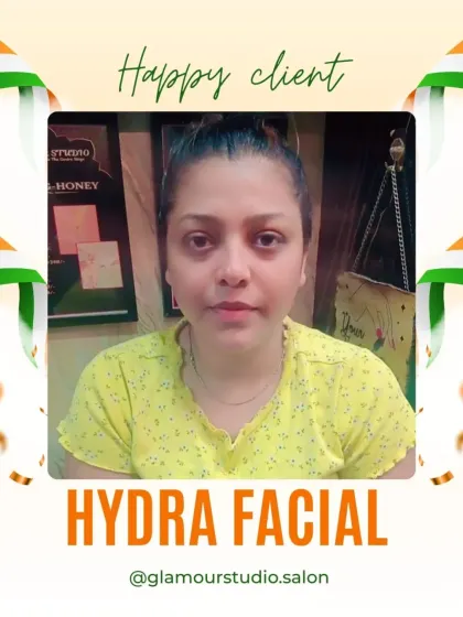 A happy client with a fresh, clear complexion after her Hydra Facial. Her satisfaction is our motivation.