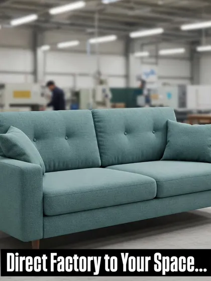 We deliver quality directly from our factory to your space, with no middlemen involved. This custom-made sofa, seen here in our workshop, is an example of how we provide better value and complete control over the final product.