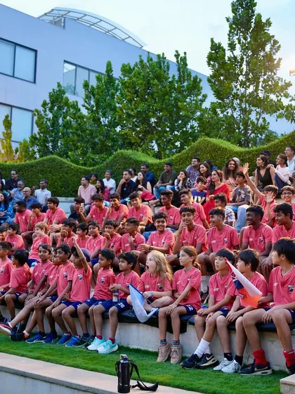 The audience of players, parents, and staff listening to the speeches at our awards evening.