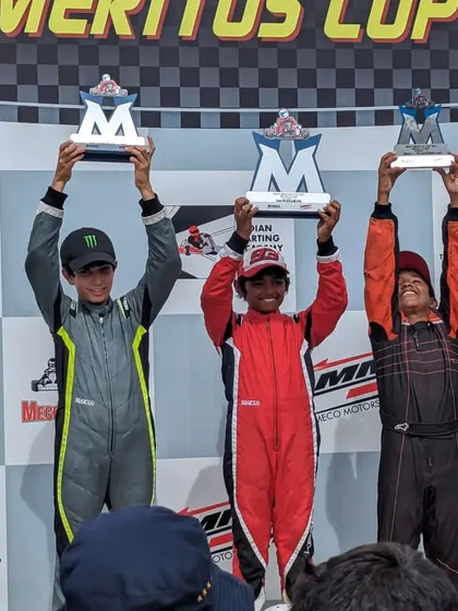Celebrating a first podium for our young driver Rishik at the Meritus Cup Round 3. This is a proud moment and a sign of a champion in the making.