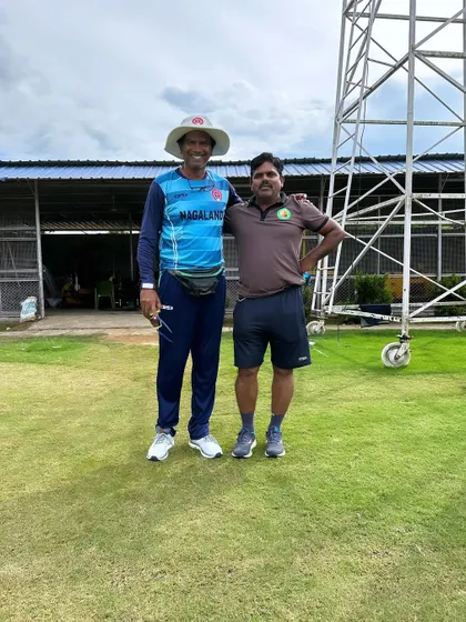With fellow coach Vijay Madyalkar in Nagaland. Challenges are what make life interesting; overcoming them is what makes life meaningful.