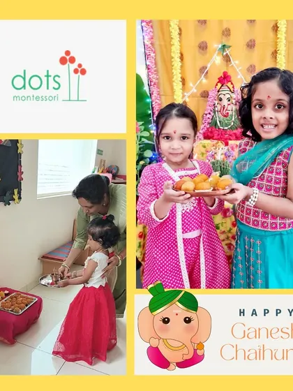Children offer laddoos during the Ganesh Chaturthi puja. Participating in these traditions helps them feel connected to their culture and community.
