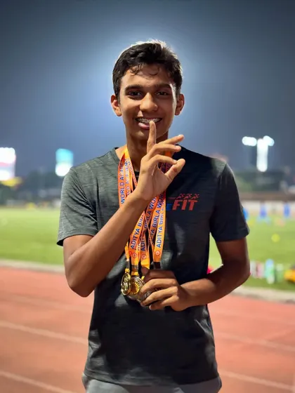 Ishaan Bhartiya after an incredible meet, winning two golds in the 400m and 200m, and two silvers in the 100m and U19 relay. Let the results do the talking.