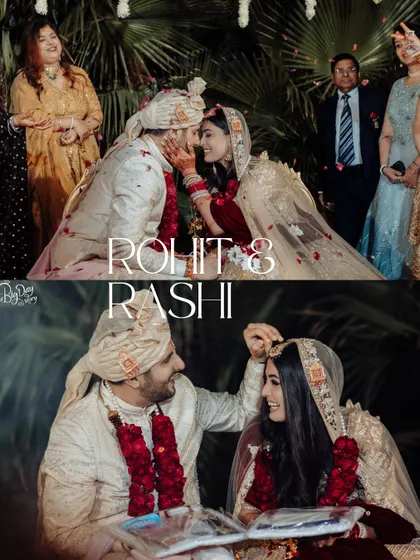 A collage of tender moments from the wedding ceremony, filled with smiles and love.