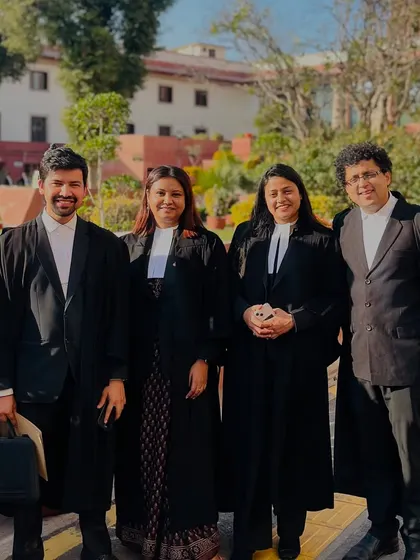 With my team at the Supreme Court. Success is a combination of patience, persistence, and the perspiration of the entire team.