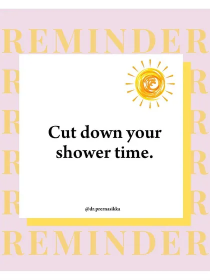 A quick summer reminder: keep your showers short and cool. Over-showering or using water that is too hot can strip your skin of its natural oils, leading to dryness and a damaged skin barrier.