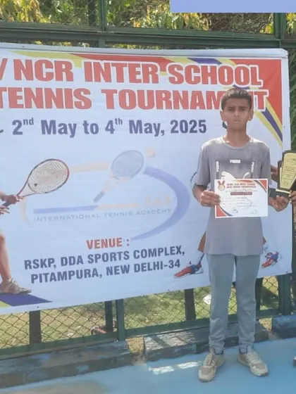 Another one of our champions receiving his award at the Delhi/NCR Inter-School tournament. We focus on building a strong foundation for competitive success.