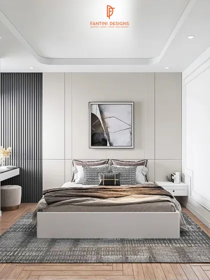 Your bedroom is your personal retreat. I designed this space with a focus on calm and balance, using a neutral color palette, clean lines, and layered textures to create a sophisticated yet serene environment to unwind in.