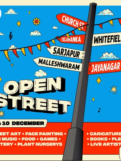 The official poster for the Open Street festival, part of Unboxing BLR Habba. We produced this city-wide event, transforming six major streets across Bangalore into vibrant carnivals with art, music, food, and games for the public.