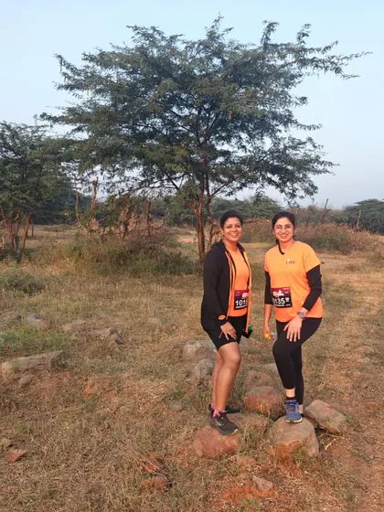 Two of our female runners on the Aravali trail. They are strong, confident, and ready for anything.