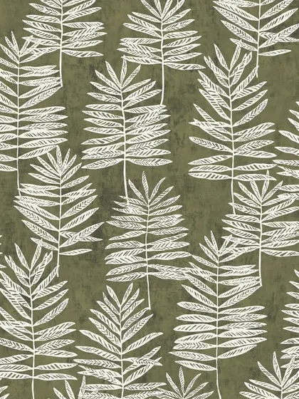 A swatch of our Galerie Interior design, showcasing the clean, graphic quality of the fern motif. This pattern celebrates balance and beauty, channeling a Zen sensibility through its simple and thoughtful design.