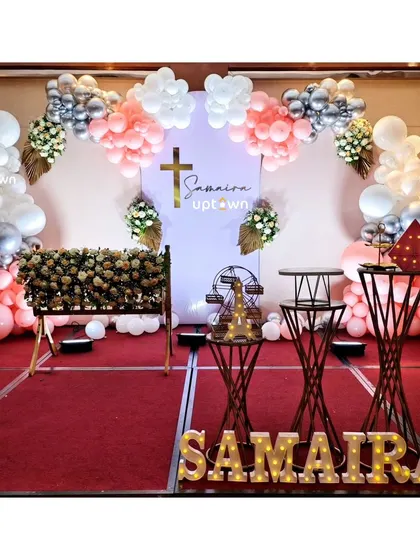 Another view of the Baptism decor.