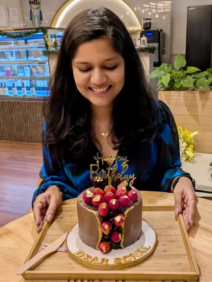 I celebrated my own birthday with my favorite, our chocolate strawberry fault line cake! It was absolutely delicious, and I can personally say I'd recommend it 10/10.