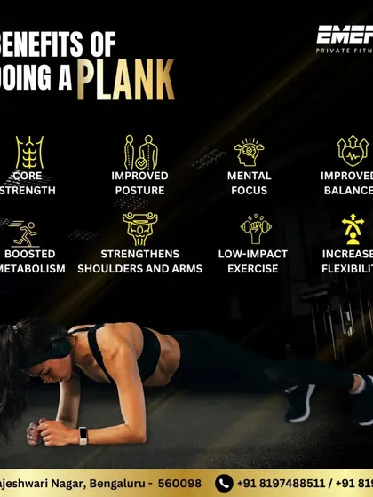 Our trainers can show you the massive benefits of a simple plank. It's a core part of our training philosophy to build core strength, improve posture, and enhance focus.